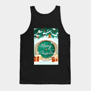 Merry Christmas Fantasy Postcard Greeting card Tank Top